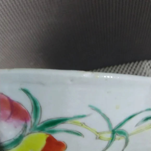 Antique Chinese Hand Painted Famille Rose Porcelain Footed Bowl